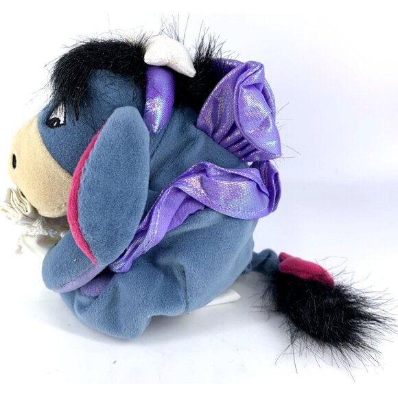 Disney Store Winnie The Pooh Eeyore Sugar Plum Fairy 7" Bean Bag Plush Christmas - Picture 4 of 4